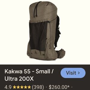 Kakwa 55 by durston adventure bag.